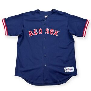 Vintage Boston‎ Red Sox Jersey Mens XL Blue Nomar Garciaparra Majestic MLB